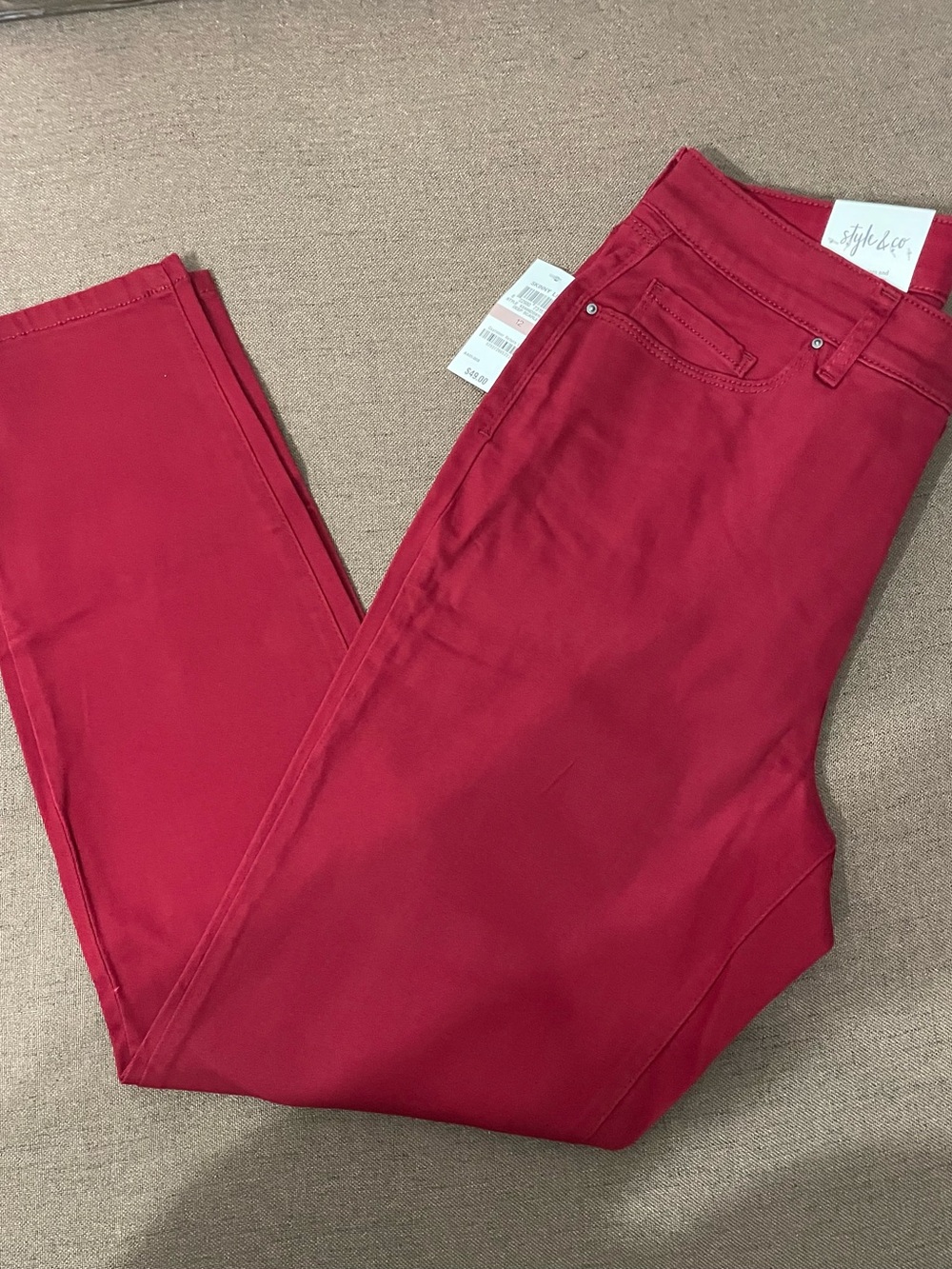 Style & Co. Scarlet Red Skinny Jeans